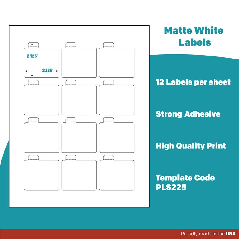 Premium Label Supply White Sticker Lip Balm Labels â€“ 2.125" x 2.125" â€“ Laser/Inkjet Compatible â€“ (12 per Sheet), 25 Sheets â€“ 300 Total Adhesive Labels - Image 4
