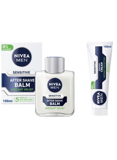 NIVEA MEN Shaving Cream, Sensitive Chamomile & Hamamelis, 100ml + After Shave Balm 100ml