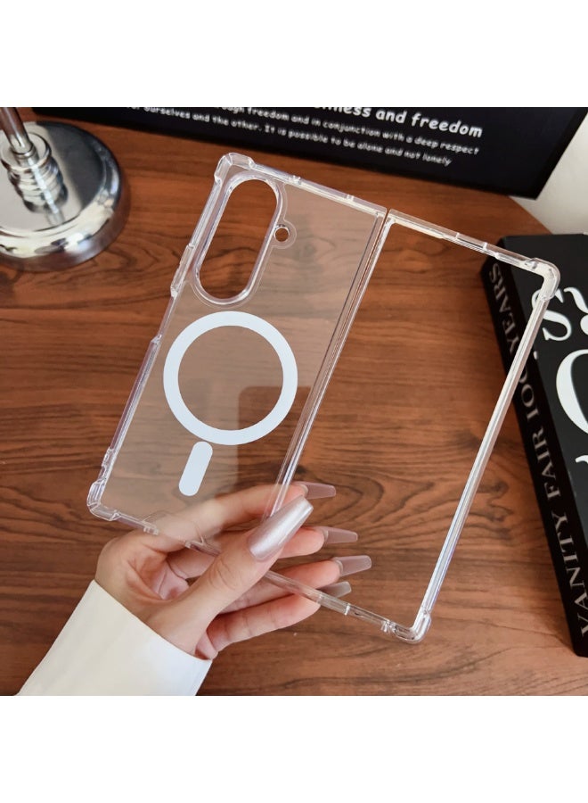 general Case for Samsung Z Fold 7, Compatible with Mag-Safe, Magnetic Mobile Phone Case, Transparent Hard PC, Shockproof, Scratch-Resistant Protective Case for Samsung Galaxy Z Fold 7 - Image 1