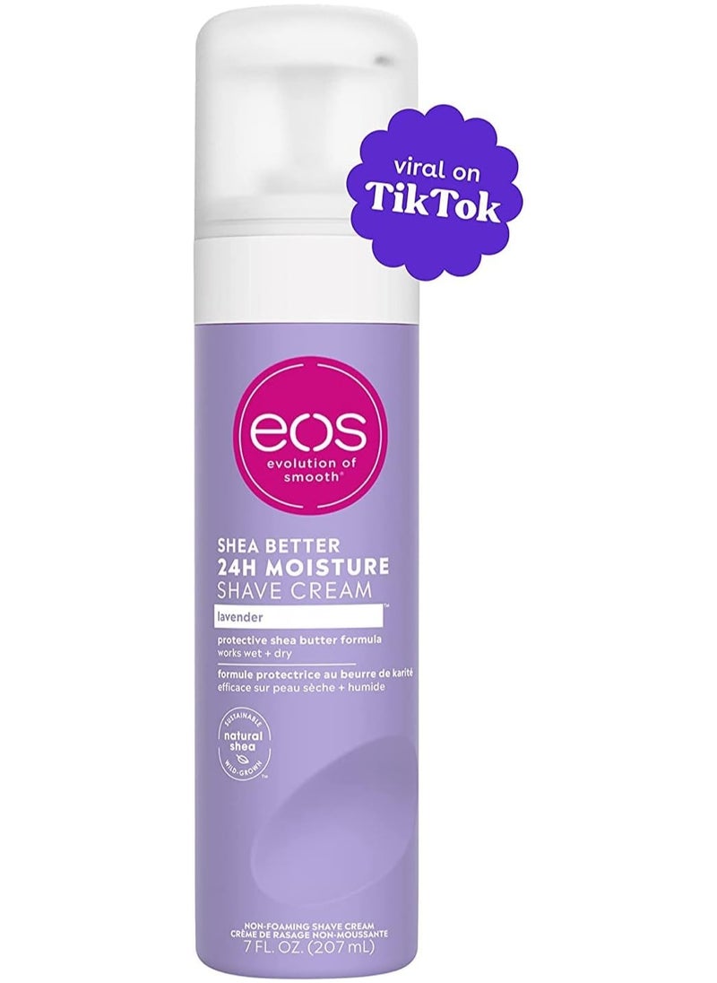 EOS eos Shea Better 24H Moisture Shaving Cream- Lavender, natural shea made for sensitive skin, 7 FL.OZ. (207ml)  - Image 2