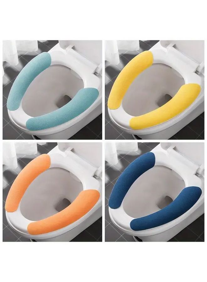 Yellow Adhesive Toilet Seat Cushion Easy to Clean Portable Polyurethane for Home Travel - Image 3