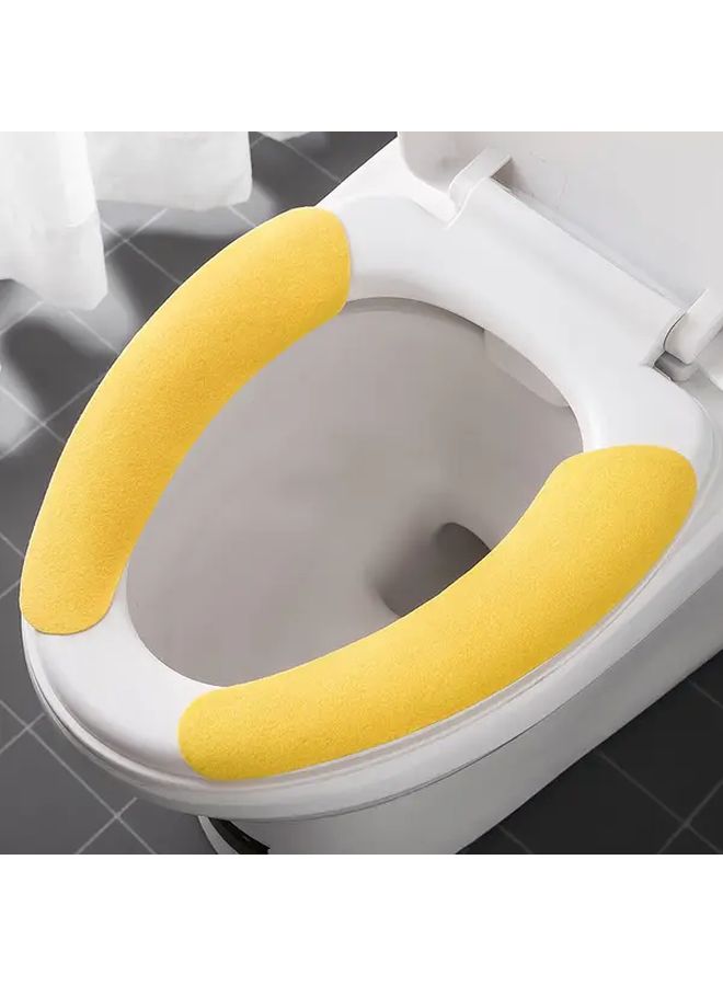 Yellow Adhesive Toilet Seat Cushion Easy to Clean Portable Polyurethane for Home Travel - Image 5