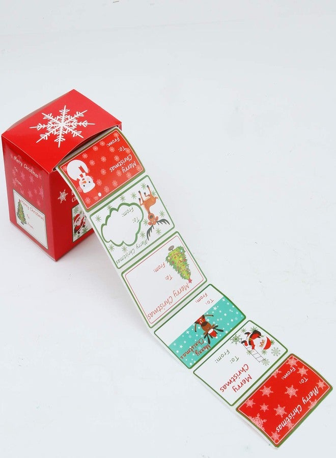 Elcoho 300 Pieces Christmas Self Adhesive Gift Tag Self Stick Stickers Gift Name Tag Christmas Stickers with 6 Different Designs (Color A) - Image 3