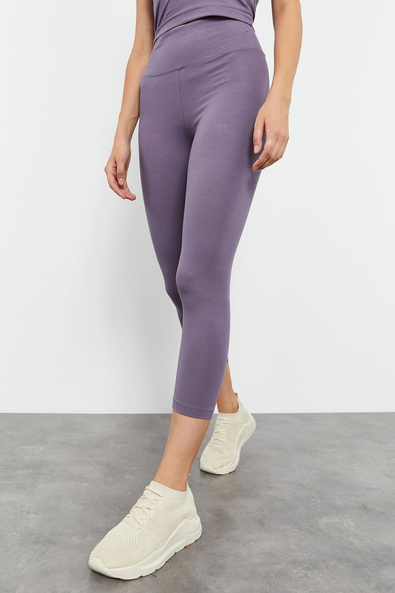 Tommy Life Purple Women's High Waist Capri-Crop Tank Tights Set - 95284  - Image 2