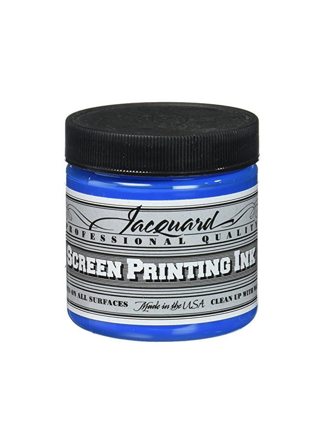 Jacquard Jacquard Professional Screen Print Ink, Water-Soluable, 4oz Jar, Opaque Blue (128)  - Image 1