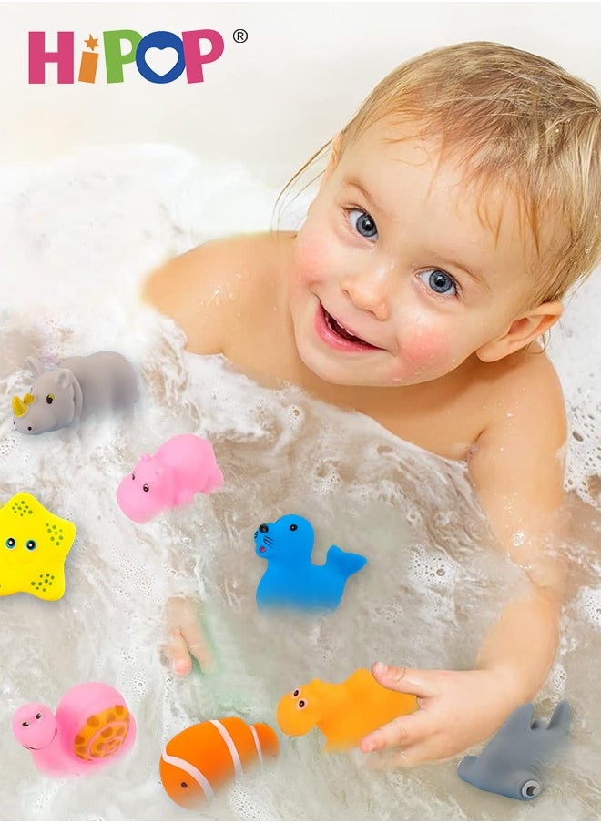 HIPOP 20-Piece Animal Bath Toy Set, Cute Baby Bath Toys Set, Bathtub Swimming Pool Toy, Floating, Squeaky Fun for Toddlers, Infants, Boys, Girls, Safe & Non-Toxic Rubber Bath Toys  - Image 5