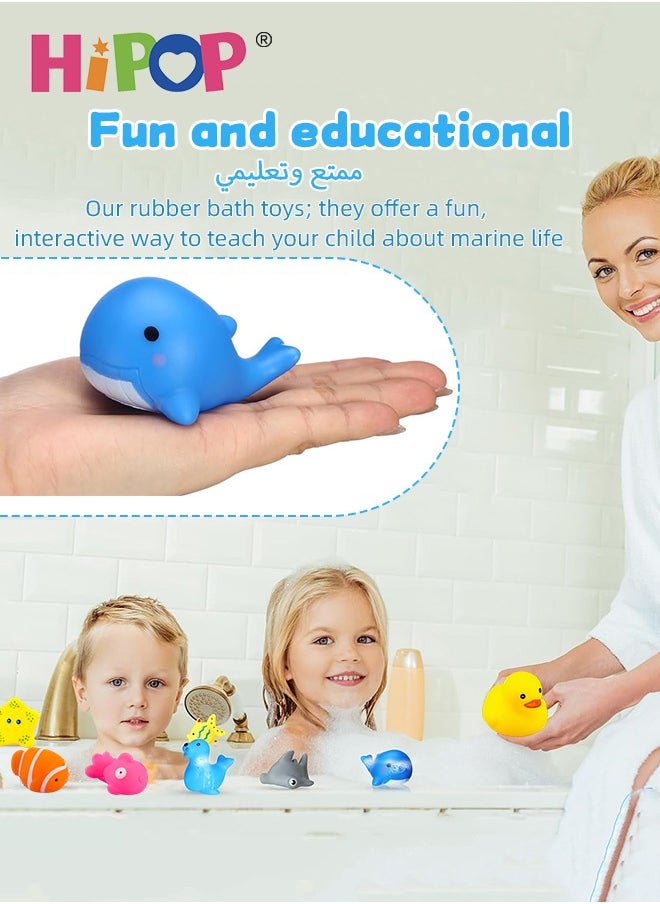 HIPOP 20-Piece Animal Bath Toy Set, Cute Baby Bath Toys Set, Bathtub Swimming Pool Toy, Floating, Squeaky Fun for Toddlers, Infants, Boys, Girls, Safe & Non-Toxic Rubber Bath Toys  - Image 3