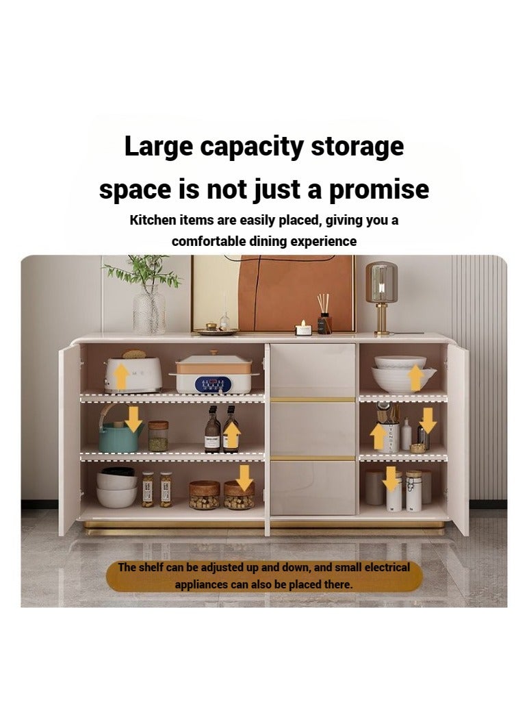 AWD Modern Sideboard Buffet Cabinet Home Organizer Storage, 3 Drawers and 3 Doors Side End Cabinet, Elegant Stable Durable Storage Cabinet Coffee Bar for Living Room Dining Room Kitchen Home Decor - Image 4