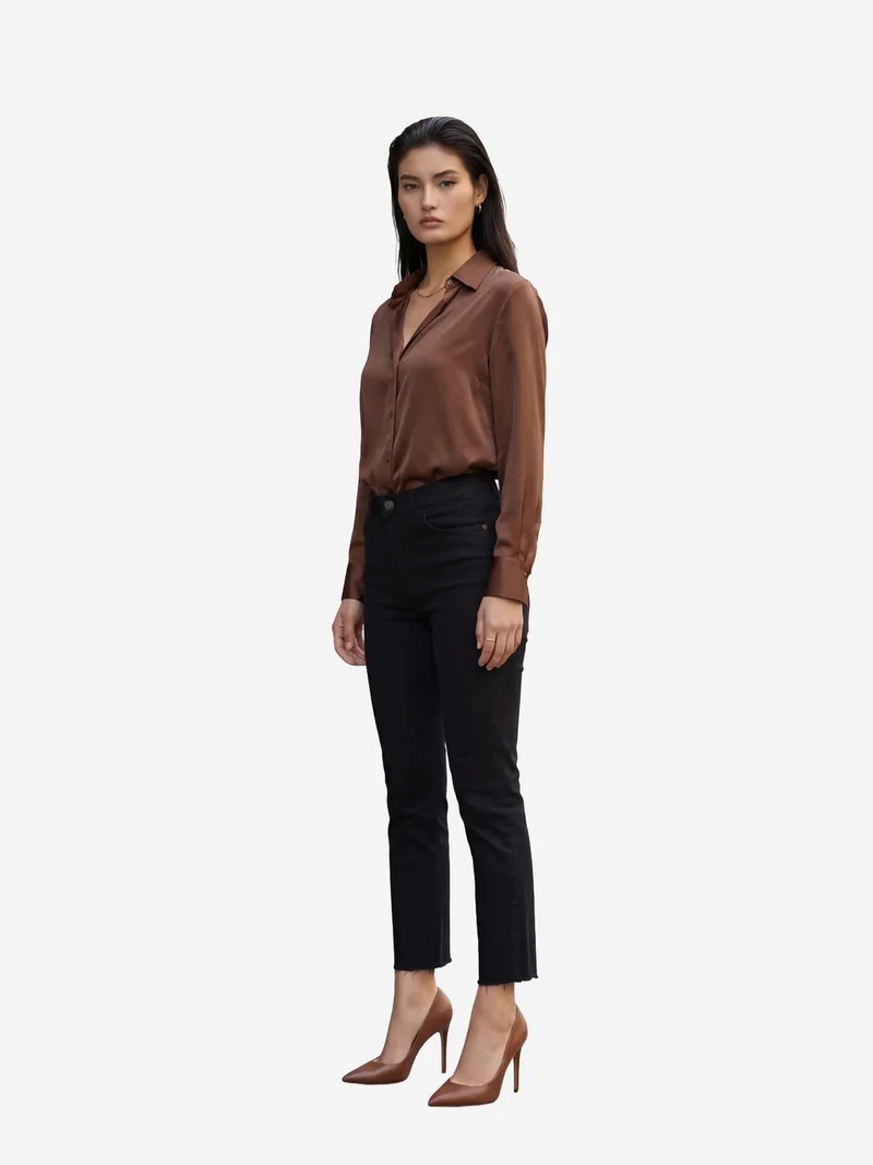 MY FASHION Black MY FASHION High Waist Skinny Leg Denim Pants for Women | Best Price UAE