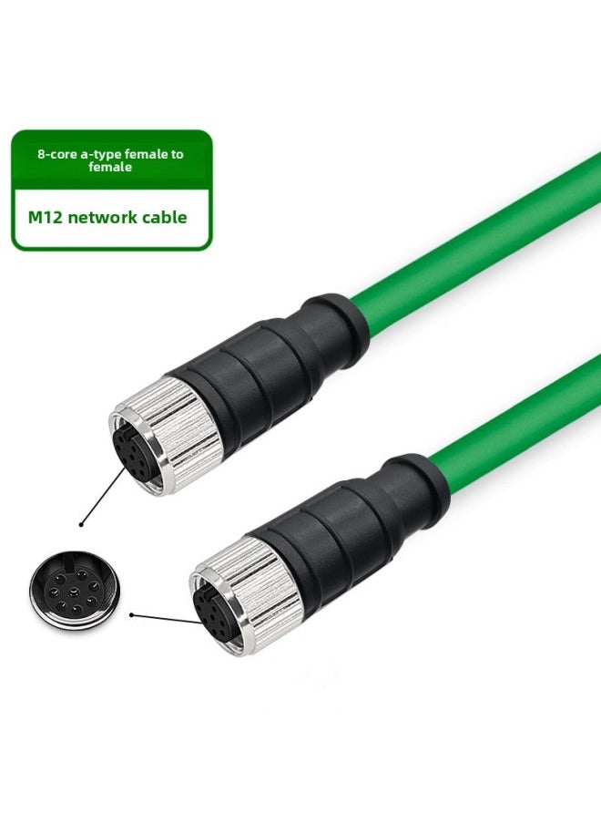 Generic M12 To RJ45 Connector Profinet Industrial Network Cable Bus 4/8 Core Straight ADX Type High Flexibility Double Shield-Color:[straight 8-core A-type Female To Female—m12]-Line Length:30 Meters  - Image 1