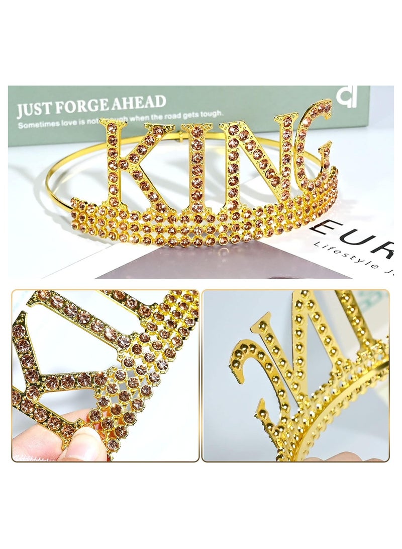 Zikra Birthday King Crown Birthday Boy Prince Crown Sash and Button Pins Birthday Boy Party Accessory Set for Boys Birthday Dress-Up Birthday Party Decoration - Image 3