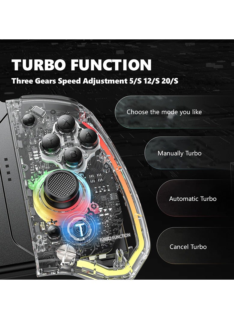 general Classic Joycon LinYuvo KS40 Bluetooth Game Controller for Switch, Switch Lite, Switch OLED with RGB Light, Metal Joystick, Six-Axis Gyroscope, Turbo Burst Function, Adjustment Dual Vibration, Programmable Function, One-Key Wake Up - Image 3