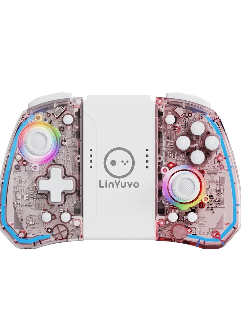 general Classic Joycon LinYuvo KS40 Bluetooth Game Controller for Switch, Switch Lite, Switch OLED with RGB Light, Metal Joystick, Six-Axis Gyroscope, Turbo Burst Function, Adjustment Dual Vibration, Programmable Function, One-Key Wake Up - Image 1