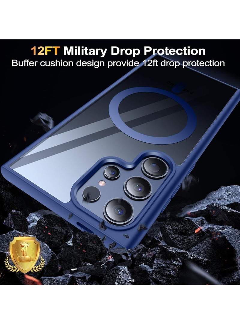 Magnetic Case for Samsung Galaxy S23 Ultra Case [Compatible with MagSafe] [Shockproof Military Grade], Transparent Back Slim Bumper Cover Phone Case Samsung S23 Ultra (navy blue)  - Image 5