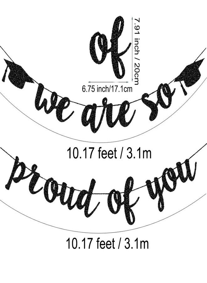 TrlaFy 2026 Graduation Banners Party Decorations, Black Glitter We are So Proud of You Graduation Banners Garland for Congratulation Graduations Party Supplies, School, Home, Car Decorations - Image 5