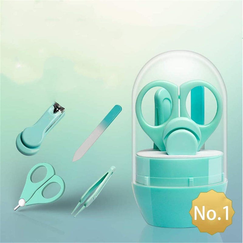 Emoly Baby Manicure Set, 4-in-1 Baby Grooming Kit, Premium Stainless Steel, Baby Nail Clippers, Scissor, File & Tweezer, Baby Nail Care Kit for Newborn, Infant & Toddler (Green) - Image 3