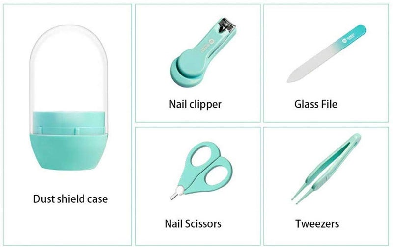 Emoly Baby Manicure Set, 4-in-1 Baby Grooming Kit, Premium Stainless Steel, Baby Nail Clippers, Scissor, File & Tweezer, Baby Nail Care Kit for Newborn, Infant & Toddler (Green) - Image 4