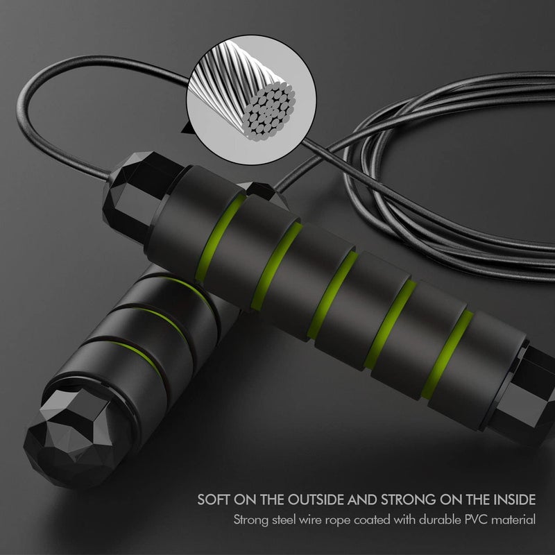 Loocio Jump Rope, Tangle-Free Rapid Speed Jumping Rope Cable with Ball Bearings for Women, Men, and Kids, Adjustable Steel Jump Rope with Foam Handles for Home Gym Exercise Fitness Workout Equipment & Slim Body - Image 3