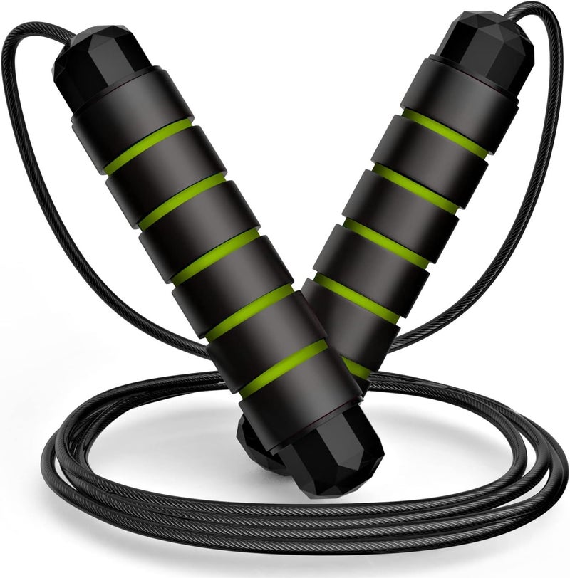 Loocio Jump Rope, Tangle-Free Rapid Speed Jumping Rope Cable with Ball Bearings for Women, Men, and Kids, Adjustable Steel Jump Rope with Foam Handles for Home Gym Exercise Fitness Workout Equipment & Slim Body - Image 1