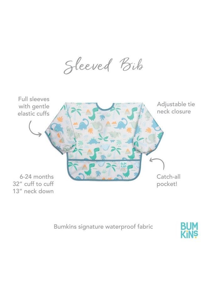 BUMKiNs - Bibs Baby And Toddler Bibs Bibs For Girls And Boys 6 24 Months Long Sleeve Bib Baby Bibs For Eating Lightweight Waterproof Fabric Sleeved Smock - Image 1
