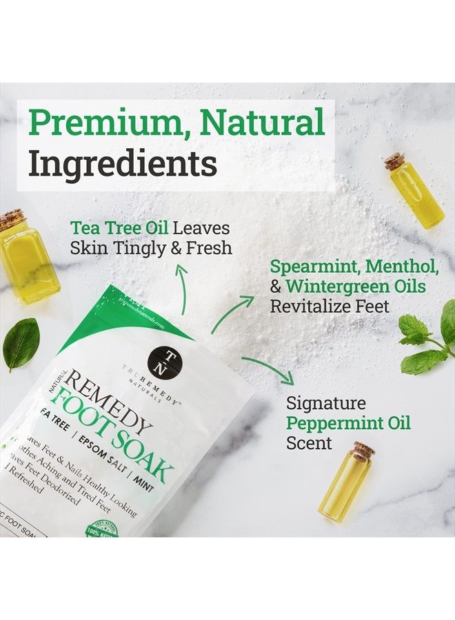 Tea Tree Oil Foot Soak with Epsom Salt & Mint, Feet Soak Helps Toenail System, Athletes Foot & Stubborn Foot Odor - Foot Bath Salt Softens Calluses & Soothes Sore Tired Feet, 14 Ounce
