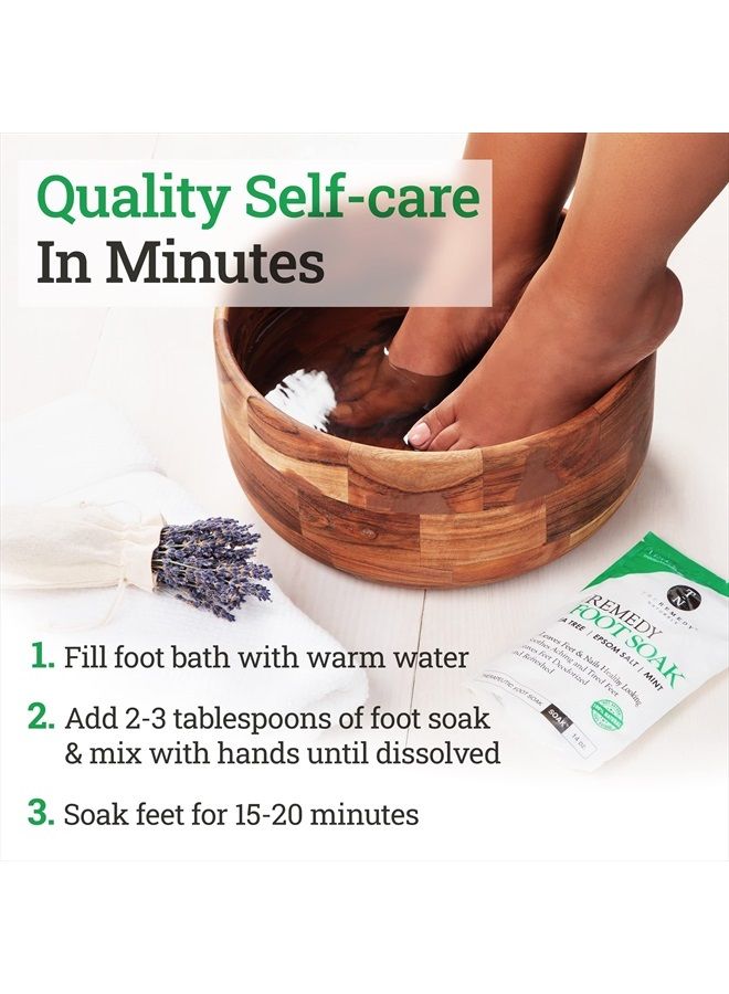 Tea Tree Oil Foot Soak with Epsom Salt & Mint, Feet Soak Helps Toenail System, Athletes Foot & Stubborn Foot Odor - Foot Bath Salt Softens Calluses & Soothes Sore Tired Feet, 14 Ounce