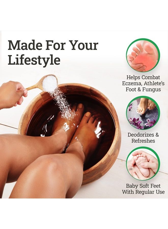 Tea Tree Oil Foot Soak with Epsom Salt & Mint, Feet Soak Helps Toenail System, Athletes Foot & Stubborn Foot Odor - Foot Bath Salt Softens Calluses & Soothes Sore Tired Feet, 14 Ounce
