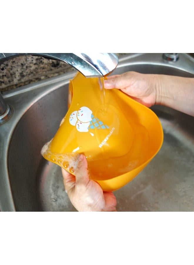 YMCF Products 2-Pack Waterproof Silicone Baby Bib Light Weight Comfortable Easy Wipe Clean - Image 4