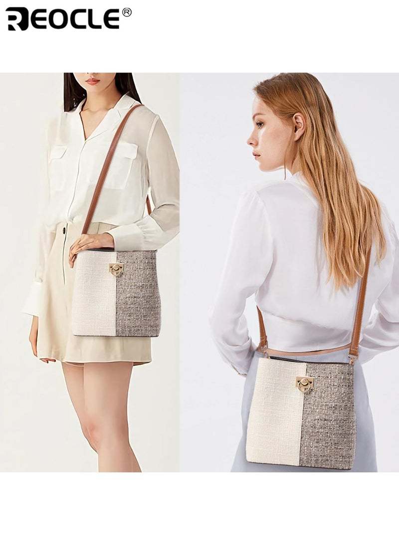 REOCLE Women's PU Crossbody Bag with Bucket Design and Multi Pocket Feature Shoulder Purse with Adjustable Strap for Fashion Daily Use - Image 5