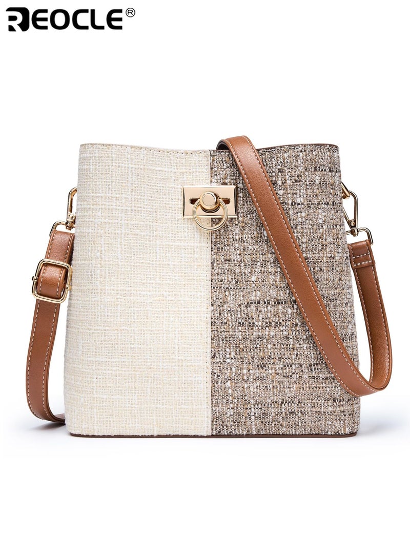 REOCLE Women's PU Crossbody Bag with Bucket Design and Multi Pocket Feature Shoulder Purse with Adjustable Strap for Fashion Daily Use - Image 2