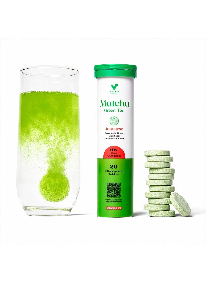 VALEO Matcha Green Tea Effervescent Tabs (20) Organic Japanese Ceremonial-grade Matcha - Image 1