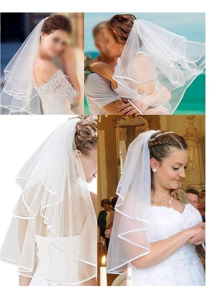 Bride to Be Sash and Veil,White Bridal Wedding Veil with Comb+Gold Bride to Be Banner Hen Party Accessory for Bridal Shower Hen Night Party Decoration - Image 4