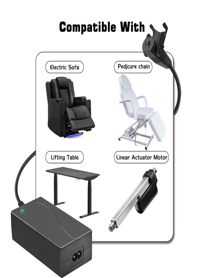 Pinkind Universal Recliner Power Supply, 29V 2A Recliner Power Cord for Lift Chair, Recliner Couch, Recliner Sofa, 2-Pin Power Adapter with Extension Cable for Lazy Boy,Limoss,OKIN and More - Image 3
