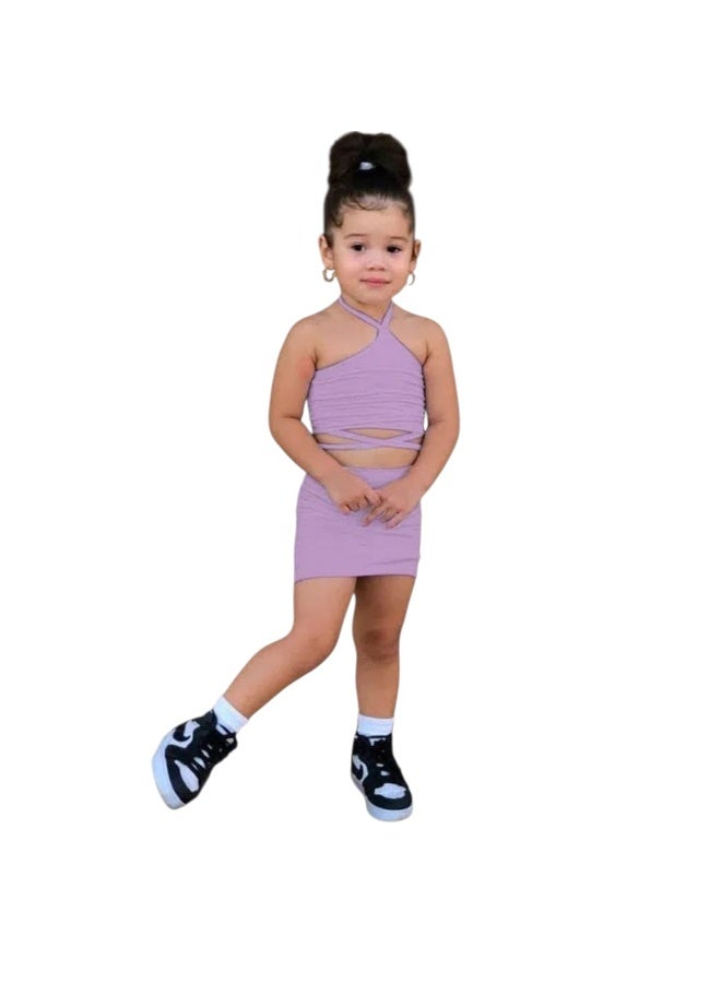 Girls' cotton Lycra set from 2 to 5 years