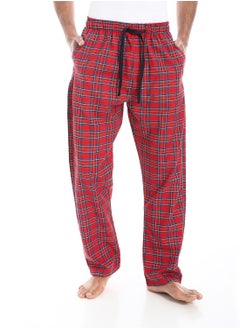 بافون Plaid Pattern Elastic Waist Pants - Red, Blue and Dark Green  - Image 2