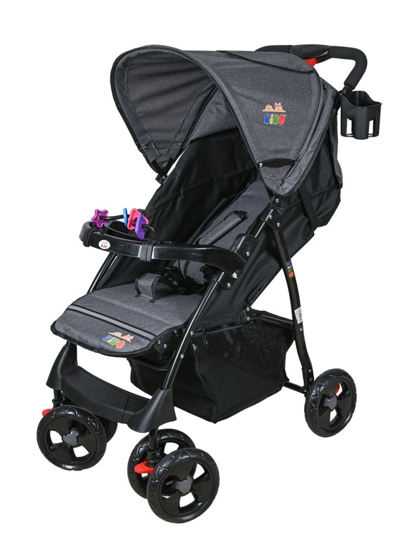 Kiko Comfortable Stroller Toys Tray 6 Wheels, 0 Months +, Grey - Image 1