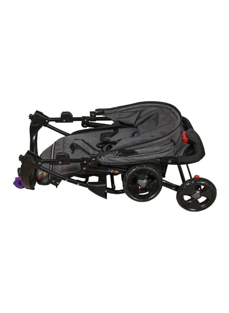 Kiko Comfortable Stroller Toys Tray 6 Wheels, 0 Months +, Grey - Image 2