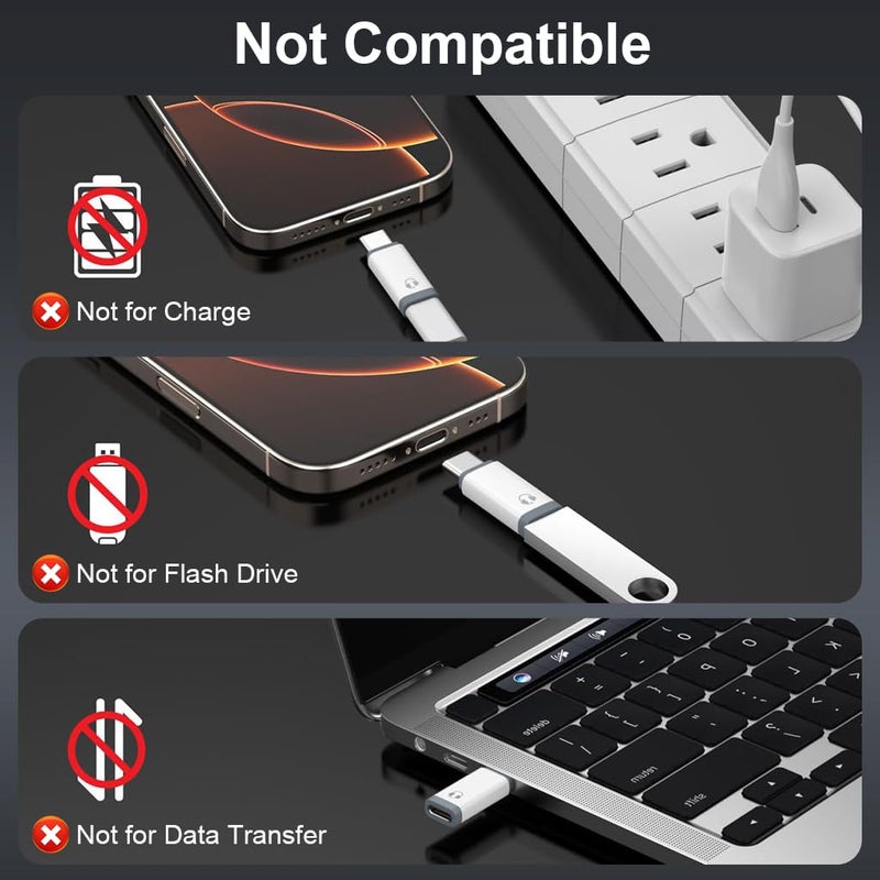 Verilux ® Lighting to Type C Converter, Type C Male to Female Lighting Earphones for iPhone with DAC Chip, Portable Audio Adapter for iPhone 16/15, Support Hands-Free Calling, Volume Control - Image 5