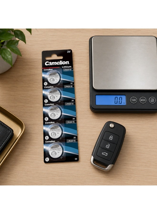 Camelion CR2016 3V Lithium Coin Cell Batteries 5 Pack for Watches, Key Fobs & Calculators - Image 3