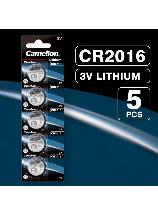 Camelion CR2016 3V Lithium Coin Cell Batteries 5 Pack for Watches, Key Fobs & Calculators - Image 2