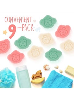 IMPRESA [9 Pack] Konjac Baby Bath Sponge Set For Sensitive Skin Konjac Sponge For Safe And Natural Infant Bath Time Baby Sponge For Bathing With String For Hanging & Extra Grip Newborn Bath Sponge Set  - Image 4