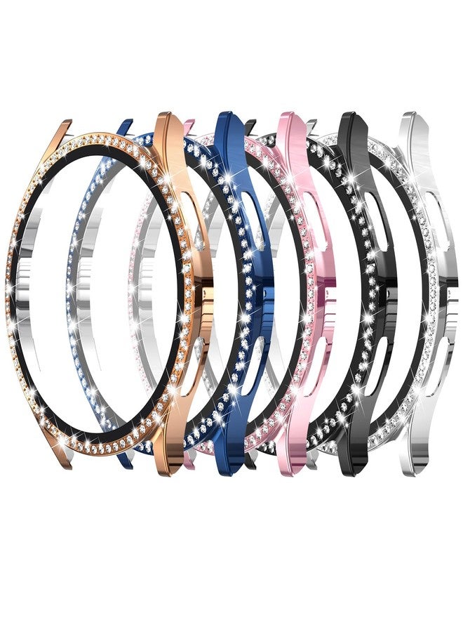 Simpeak 5-Pack Bling Screen Protector Case Compatible with Samsung Galaxy Watch 6 40mm 2023, HD Full Protection Bumper Case Cover Compatible with Galaxy Watch 6 40mm,Black,Silver,Gold,Blue,Rose Pink - Image 1
