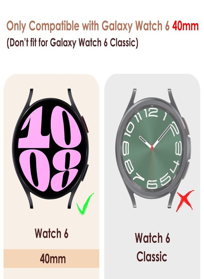 Simpeak 5-Pack Bling Screen Protector Case Compatible with Samsung Galaxy Watch 6 40mm 2023, HD Full Protection Bumper Case Cover Compatible with Galaxy Watch 6 40mm,Black,Silver,Gold,Blue,Rose Pink - Image 4