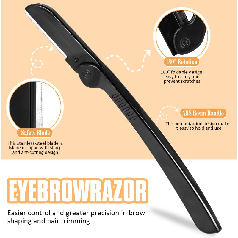 Yougai Tweezers and Nail Clippers Set,9 Pcs Professional Stainless Steel Tweezers Kit-Great Precision Tweezers with Curved Scissors and Eyebrow Razor for Daily Beauty Tools with Leather Travel Case - Image 4