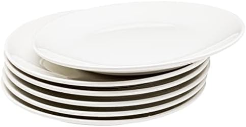 Vikko Salad Plate Set of 6 White Plates Fine Porcelain Stackable 8 Inch Salad Plates Dishwasher Safe 8 Salad Plate - Image 1