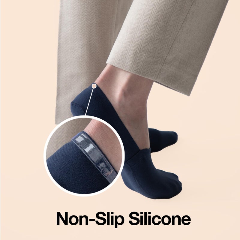 Cloud MVS No Show Socks Non Slip Loafer Sneaker Flats Boat Shoe Invisible Low Cut Cotton Socks For Men and Women (US, Alpha, Small, Regular, Regular, White_3Pack) - Image 3