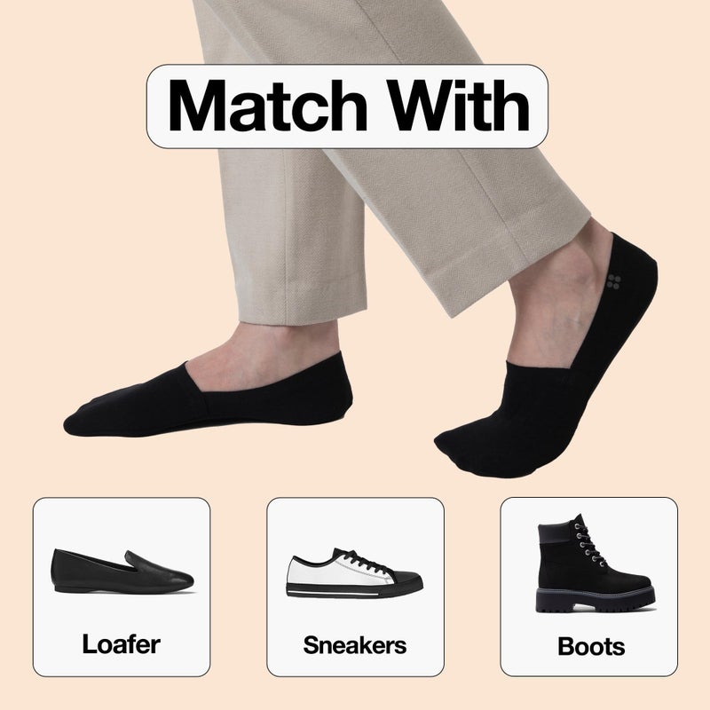 Cloud MVS No Show Socks Non Slip Loafer Sneaker Flats Boat Shoe Invisible Low Cut Cotton Socks For Men and Women (US, Alpha, Small, Regular, Regular, White_3Pack) - Image 5
