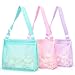 Tagitary Beach Toy Mesh Beach Bag Sand Toy Seashell Bag for Holding Shells Pool Bag with Zipper Swimming Accessories for Kids Boys and GirlsOnly BagsA Set of 3 - Image 3