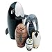 Bits and Pieces Willy and Friends Matryoshka Dolls Wooden Russian Nesting Dolls Sea Life Animal Figurines Whale Walrus Penguin Stacking Dolls Set of 5 - Image 2