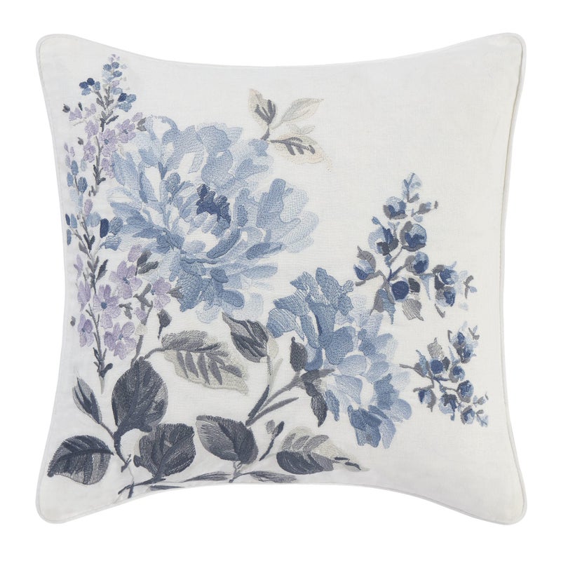 Laura Ashley - Throw Pillow with Envelope Closure, Elegant Home Decor for Bed or Sofa (Chloe Blue, 16" x 16") - Image 1